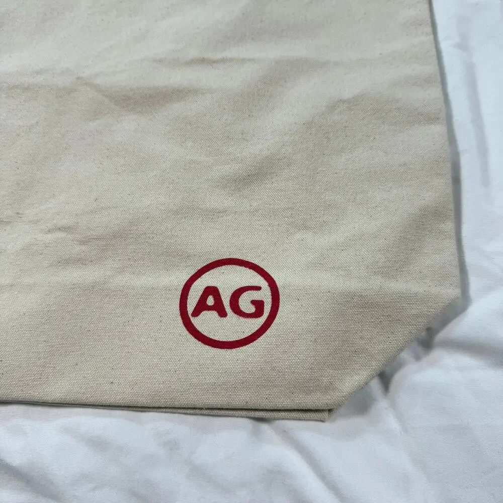 AG Adriano Goldschmied Cotton Canvas Tote Bag 18x15 Beige